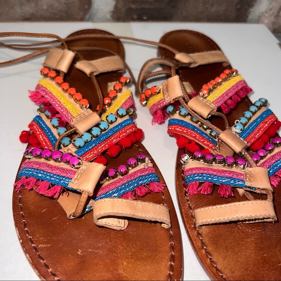 Colorful Wrap-around Strap Sandals - Picture 3 of 11